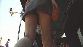 Candid up skirt video of yoga ass in black panties