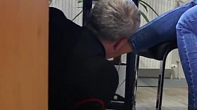 Technician visit the secretarys office with horny surprice