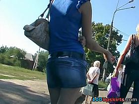 Violet underware upskirt