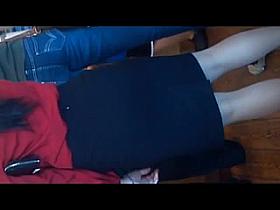 Sexy Brunette in a Skirt