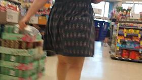 Mature with ass in short dress