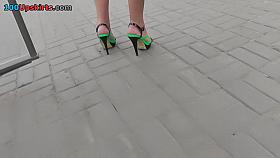 Street voyeur upskirt video with sexy blonde MILF