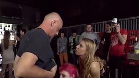 Slut with gag brush disgraced outdoor