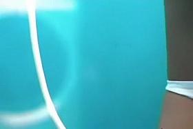 Real teens changing their bikinis in the beach cabin