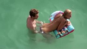 Grumpy topless girl needed a hug