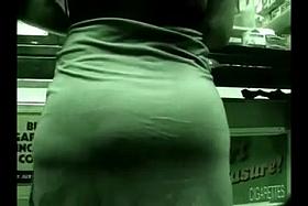Big ass booty milf in tight dress upskirt