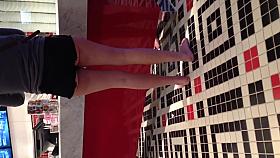 Sexy white ass showing cheeks in daisy dukes