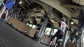 Weight lifting woman has a fantastic ass