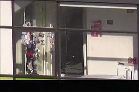 Voyeur films asian in her apartment