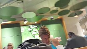 SITTING UP BLUE DRESS