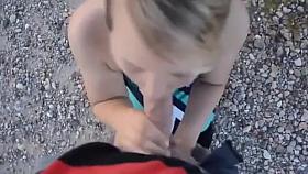 Outdoorsex with a blonde slut