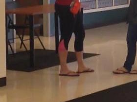 White girl in leggins