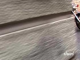 Busty Japanese girl spied on while walking home