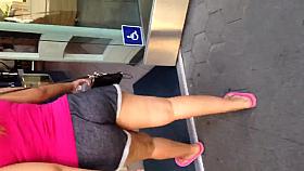 Nice booty jiggle in shorts