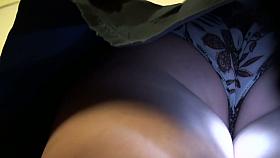 Hot chubby amateur blonde upskirt ass