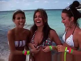 Shy GIrl Flashes on Public Beach