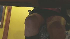 sexy mature upskirt under the desk again