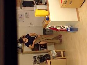 Neighbor spied dressing her pants