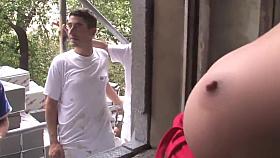 Czech beauty fondled in public