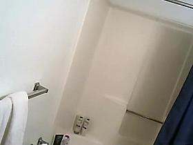 Nude teen girl spied in the shower