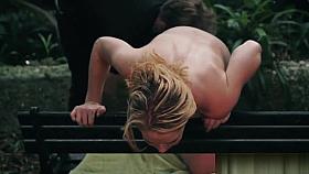 Teen babe hardfucked outdoors by a stranger