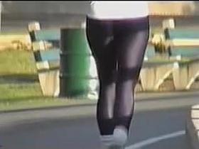 Candid camera sexy video of hot butted amateur runner 07zu