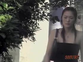 Tall confused oriental bimbo loses her top during fast sharking adventure