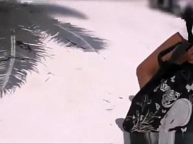 Hot brunette flashes tit in taxi