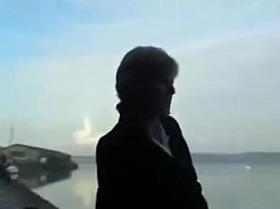 My beautiful wife flashes her private parts on the quayside