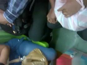 Big tits chick in tight top