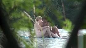Ukrainian nudists caught fucking in the sand