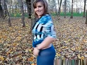 Exhibitionist teen spreads her big ass