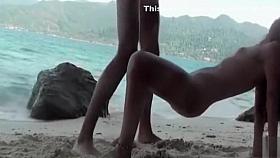 Swallowing sticky cum makes a skinny nudist teen happy