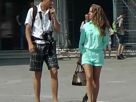 See through outfit reveals a thong