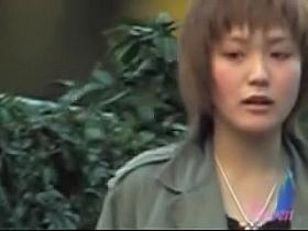 Bike parking sharking scene of some really confused sexy brown-haired chick