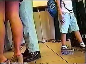 Subway underwear wearing short skirts