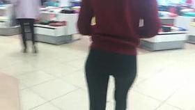 tight Teen Ass lether leggins