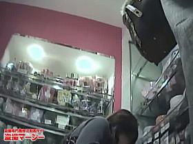 Splendid chick in a skirt that is made of jeans is hot