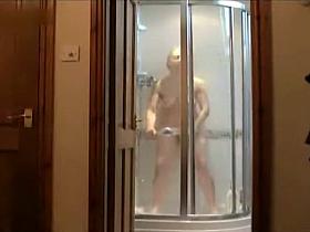 Milf spied masturbating in the shower