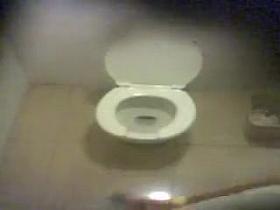 Three girls caught pissing in a public wc