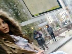 Bad voyeur spotted by two teen girls