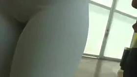 spandex sexy cameltoe leggins ass in public