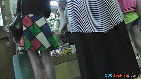 Dude with hidden upskirt camera tries to film hot view