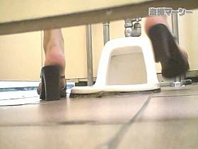 Sitting on hunkers and pissing amateur shows hairy nub