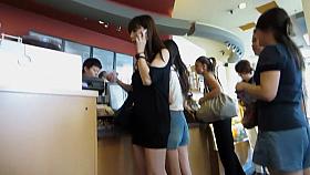 Upskirt of hot chinese business woman