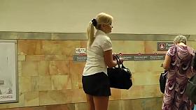 Hot ass under a miniature skirt