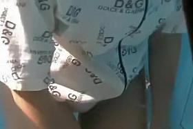 Spy cam in the beach cabin catches nude tits and nubs