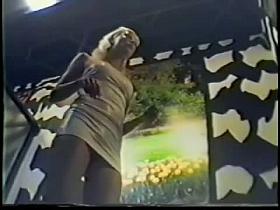 Ass in white undies and titties up blonde girls skirt shot