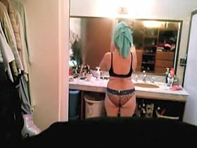 Milf caught after taking shower