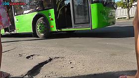 Legal Age Teenager with ear phones legs up the petticoat